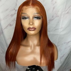 Straight human hair wig